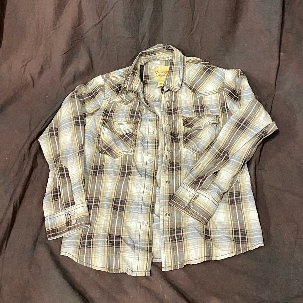 Brown Plaid Cowgirl Legends Button Down